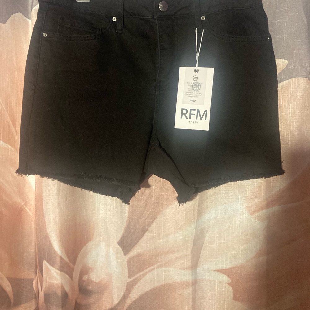 Women's Classic Black Jean Shorts Tummy control